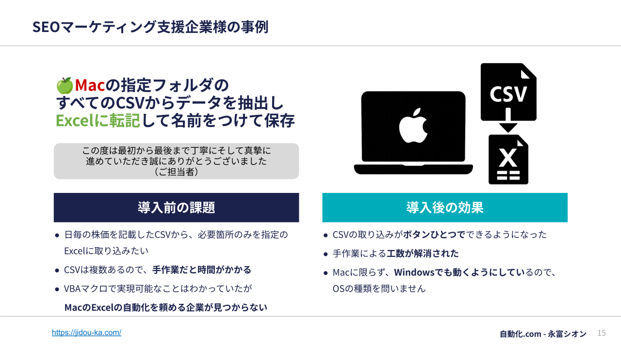 VBA_サービス資料_Slide7Macのエクセルの事例
