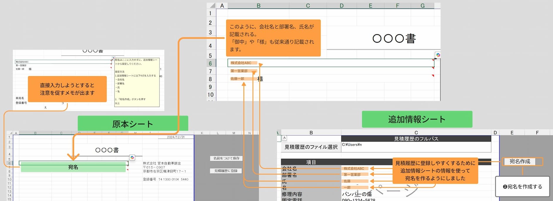 宮本自動車鈑金_宛名を作る仕組み